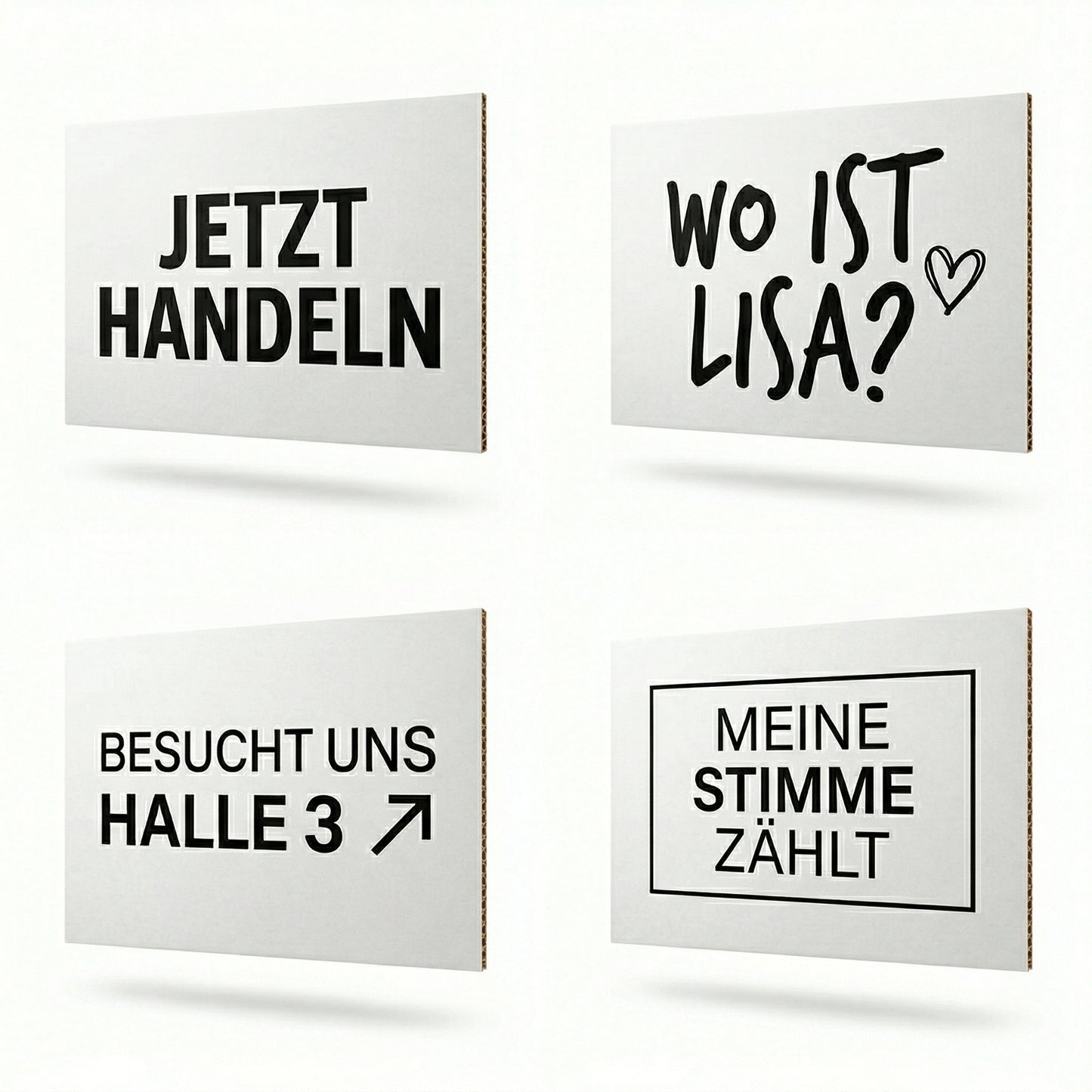 Individuell gestaltetes Pappschild mit buntem Druck auf DIN A2