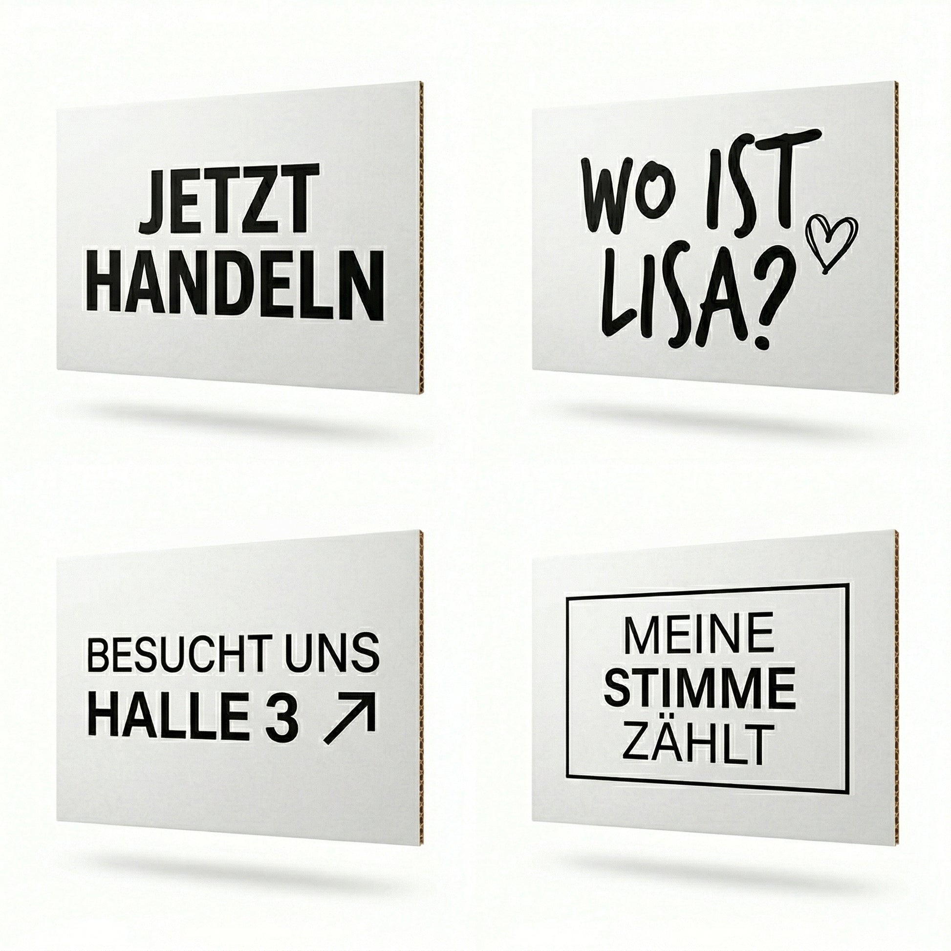 Individuell gestaltetes Pappschild mit buntem Druck auf DIN A2